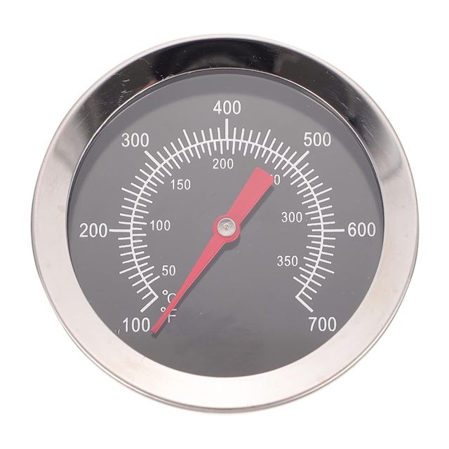 Thermomètre pour Barbecue en Acier Inoxydable Noir, Grand Affichage