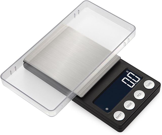 TopHomer Balance numérique portable - 500 g/0,1 g - Avec grand écran LCD - 5 unités - Pour bijoux, café, pièce de monnaie, automne