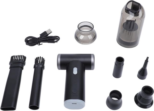 Dépoussiéreur d'air électrique 110 000 tr/min, vitesse du vent réglable, mini souffleur à jet rechargeable avec 4 buses, nettoyage efficace pour claviers d'ordinateur et appareils