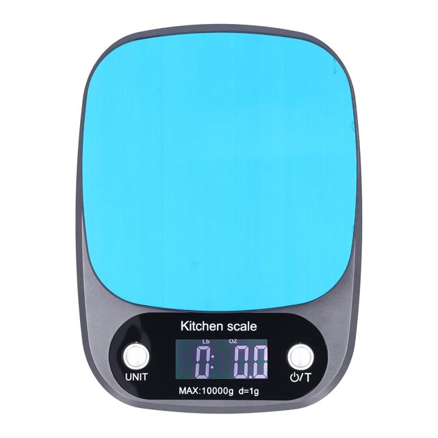Balance de cuisine électronique 10 kg, balance à café et à pâtisserie avec minuterie, affichage LED, acier inoxydable brossé, balance numérique fine pour la cuisine et la nutrition