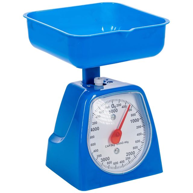 KARL HAUSMANN Balance de Cuisine Mécanique 5 kg avec Bol, Bleue, Vintage