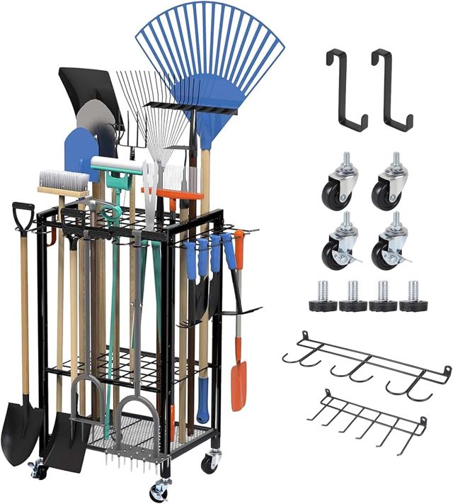 EFUTURETIME Organisateur d'Outils de Jardin 35 Emplacements, 80 × 43 × 30cm