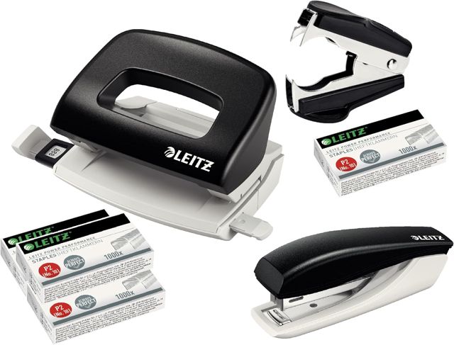 Leitz 5507 Perforatrice et perforatrice avec pinces de rangement et extracteur d'agrafes (rouge)