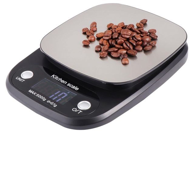 5kg Balance Cuisine Numérique Noir en Acier Inoxydable 0,1g
