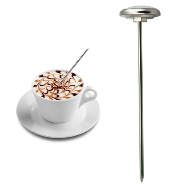UKCOCO Thermomètre Alimentaire Acier Inoxydable Mini pour Café et Lait Gadget de Cuisine pour Maison et Restaurant et Noir