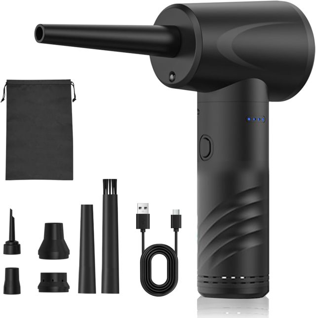 Pssopp Plumeau d'ordinateur Rechargeable de Plumeau d'air électrique, 'air électrique pour le Nettoyage 'atelier de Bureau à Domicile Nan (Version standard AD33)