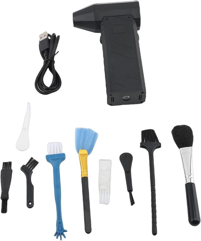 SIXRUN Plumeau D'air sans Fil Rechargeable, Puissant Ventilateur Turbo de 130 000 Tr/min pour Clavier et Maison, Noir