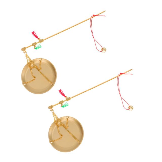 ABOOFAN 2pièces Balance Chinoise Ancienne Manuelle Lot De Petites Balances Pour Matériaux Médicinaux Cuisine Traditionnelle Pâtisserie Thé Bijoux De Monnaie