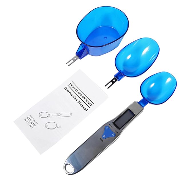 Haofy Balance à Cuillère Numérique, Poignée en Acier Inoxydable Effet Miroir avec 3 Cuillères Remplaçables et écran LCD Précis de 0,1 G à 500 G pour la Cuisine, la Cuisson du café, la