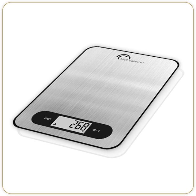 LITTLE BALANCE 8169 Slim, Balance de cuisine électronique, 5 kg / 1 g, Design extra-plat, Inox
