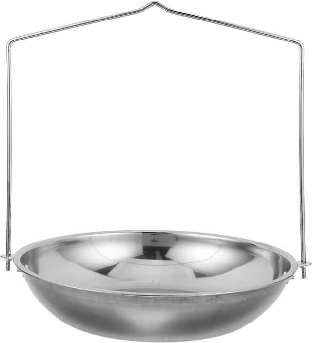 NOLITOY Balance Suspendue Acier Inoxydable avec Chaîne Bac Industriel pour Pesage Manuel Plateau Robuste pour Balance à Cadran et Usage Polyvalent Cuisine et Entrepôt
