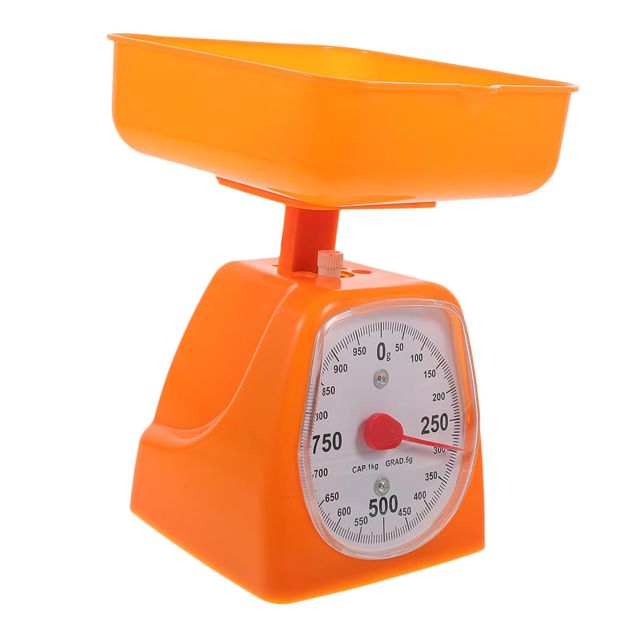 1kg Balance Cuisine à Cadran Fixe Orange, en Plastique