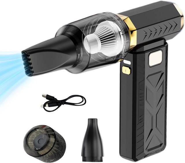 Dépoussiéreur électrique – Ventilateur à turbine sans fil à 3 vitesses, rechargeable par USB, gadget de nettoyage puissant | Souffleur d'air portable pour ordinateur, PC, clavier, électronique