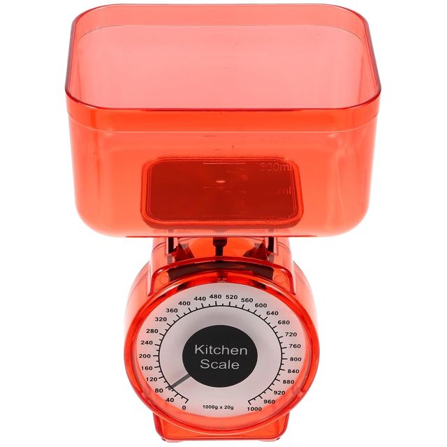 Balance Cuisine Mécanique sans Batterie en Plastique, Orange