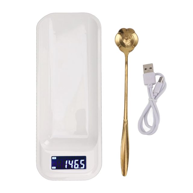 Kikumi Balance de Cuisine Numérique, Balance à Bijoux 500g 0.1g avec Cuillère pour thé café Herbes épices, écran LCD Haute Précision, Matériau ABS