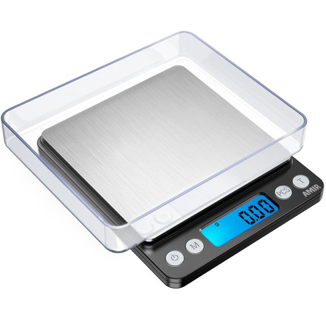 Brifit Balance de Précision, 500g/0.01g, Balance de Precision 0.01g, Balance de Cuisine avec Fonction Tare et Compte, Écran LCD Rétroéclairé (Noir)