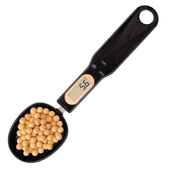 Cuillère Doseuse à Graduation, 0,1g - 500g, écran LCD, 4 unités de pesage, Balance Alimentaire Multifonctions de Cuisine, Convient aux poudres, particules minuscules la médecine, Les haricots (Noir)