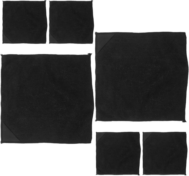 6 pièces Chiffon de Nettoyage Magnétique en Tissu fin noir