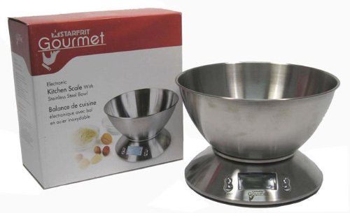 Starfrit Balance de cuisine numérique Gourmet avec bol en acier inoxydable